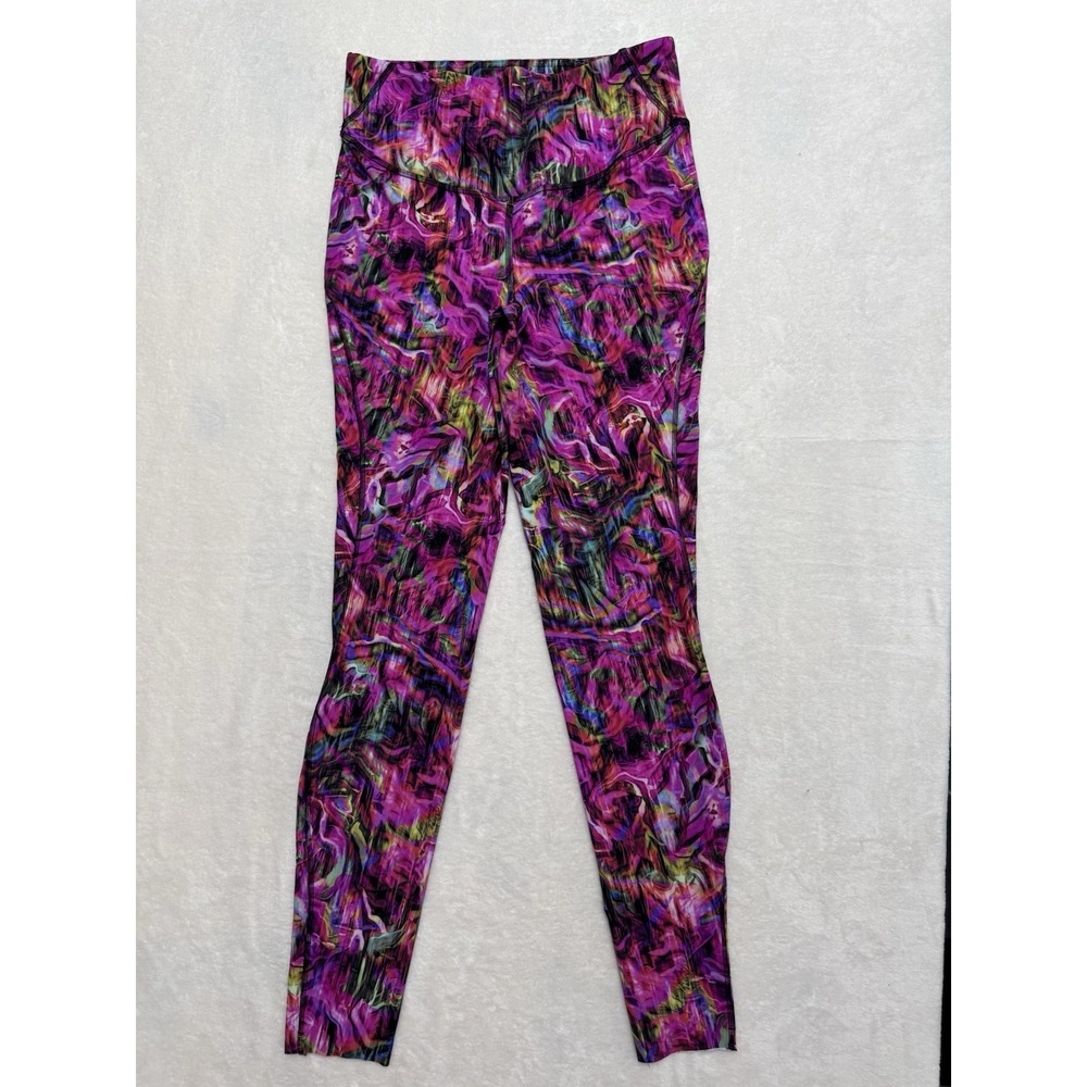 Lululemon Fast Free High Rise Nulux Hyper Flow PInk Multi Size 8